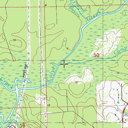 Topographic Map of Camp Creek, LA