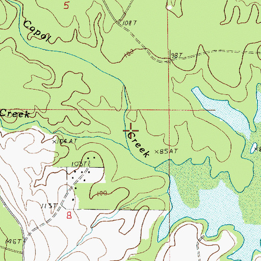 Topographic Map of Camp Creek, LA