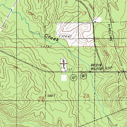 Topographic Map of Camp Ground Cemetery, LA
