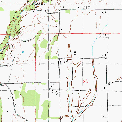 Topographic Map of Campbell Church, LA