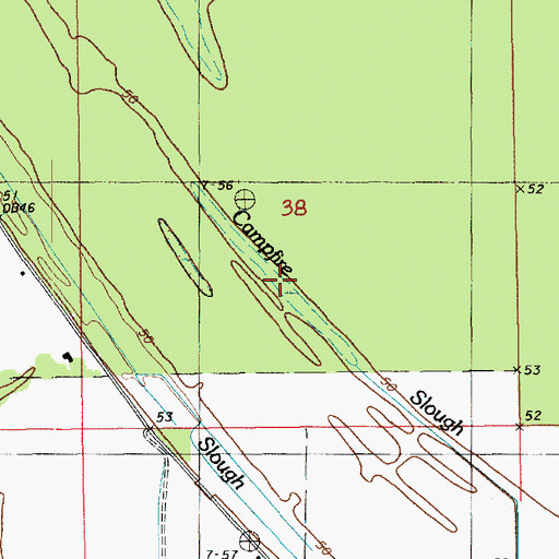 Topographic Map of Campfire Slough, LA