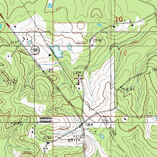 Topographic Map of Canaan Cemetery, LA