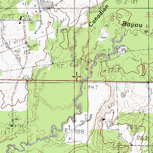Topographic Map of Canadian Bayou, LA