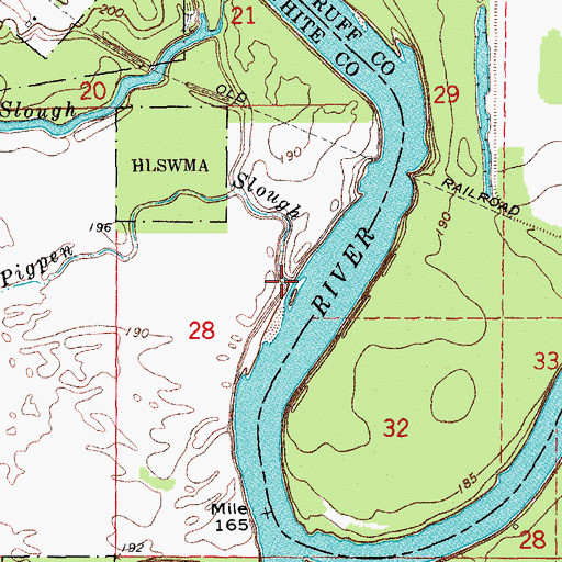 Topographic Map of Pigpen Slough, AR