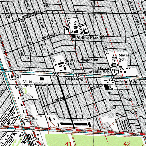 Topographic Map of Canal Number Five, LA