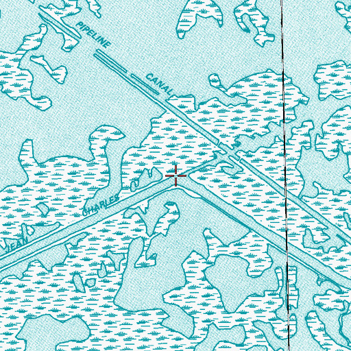 Topographic Map of Canal Saint Jean Charles, LA