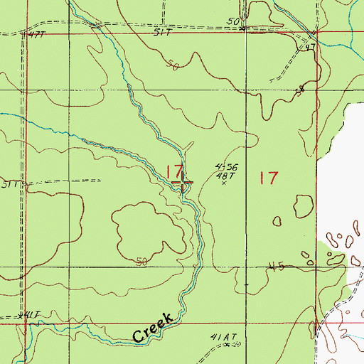 Topographic Map of Cane Brake Creek, LA