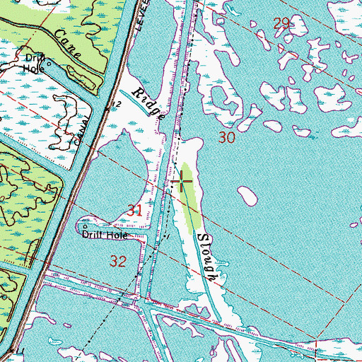 Topographic Map of Cane Ridge Slough, LA