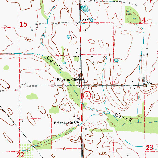 Topographic Map of Pilgrim Church, AR