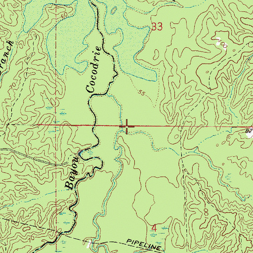 Topographic Map of Caney Bayou, LA