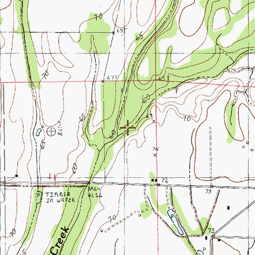 Topographic Map of Caney Bayou, LA