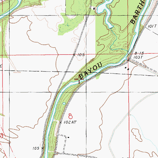 Topographic Map of Caney Bayou, LA