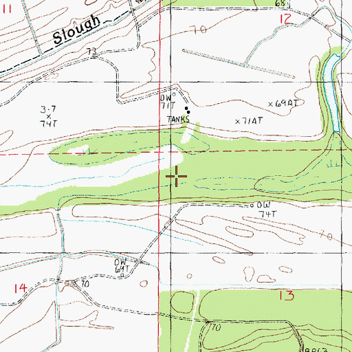 Topographic Map of Caney Bayou, LA
