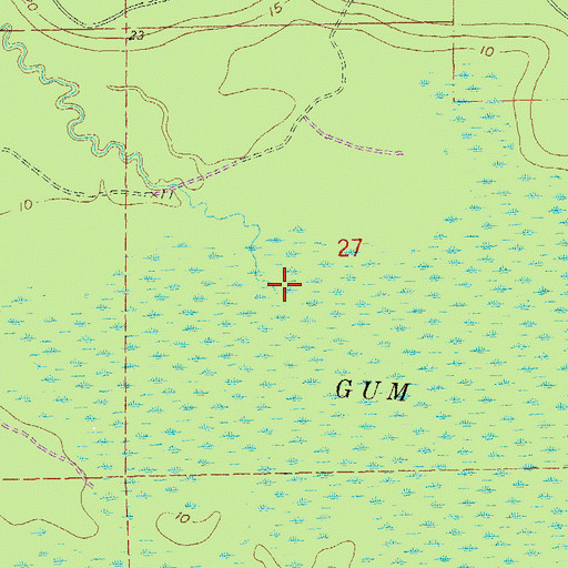 Topographic Map of Caney Branch, LA