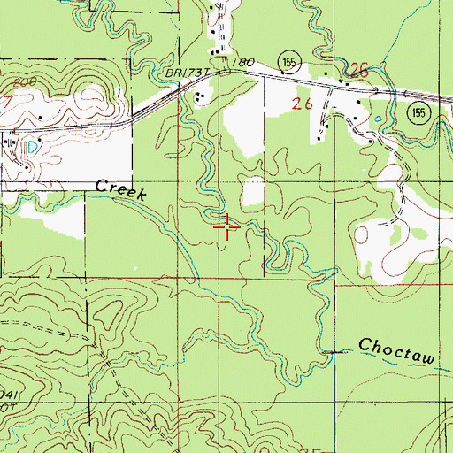 Topographic Map of Caney Creek, LA
