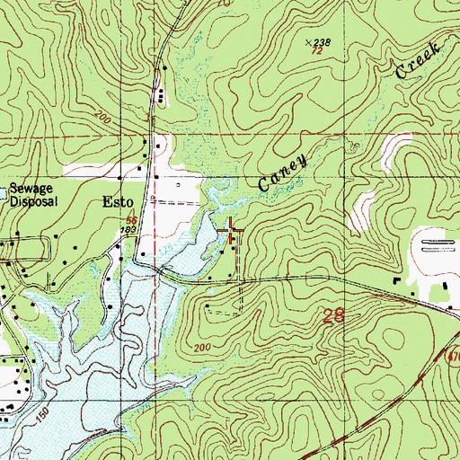 Topographic Map of Caney Creek, LA