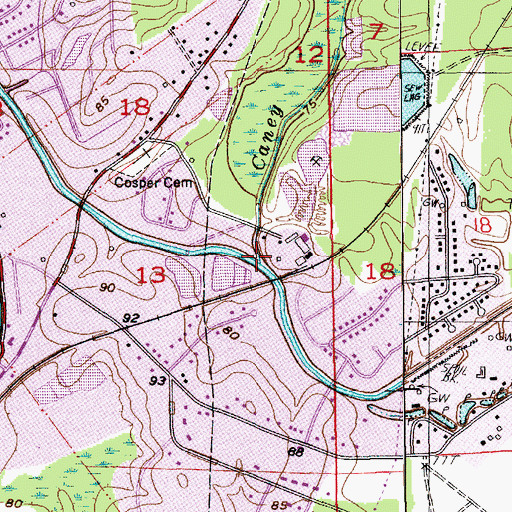 Topographic Map of Caney Creek, LA