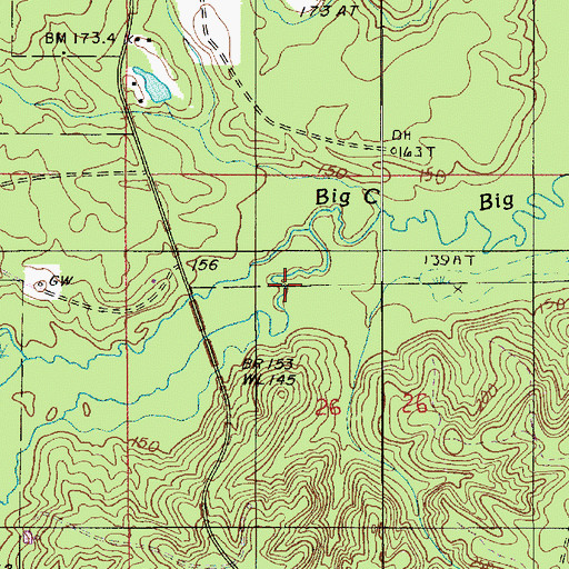 Topographic Map of Caney Creek, LA