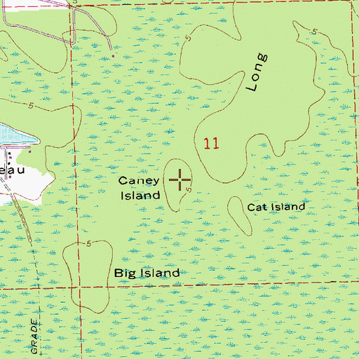 Topographic Map of Caney Island, LA