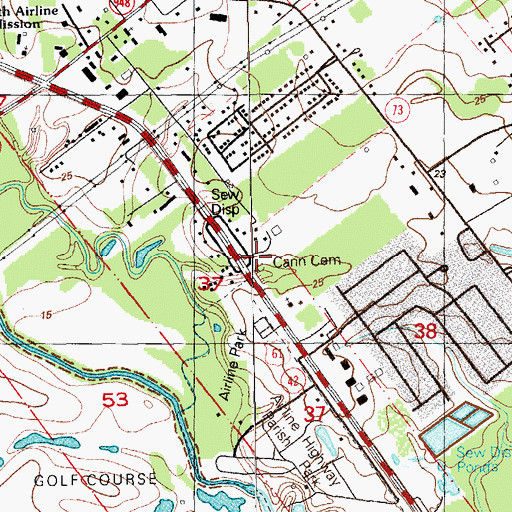 Topographic Map of Cann Cemetery, LA