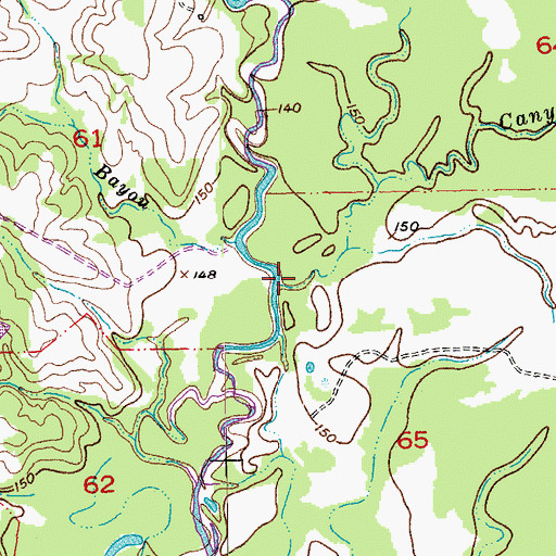 Topographic Map of Cany Branch, LA