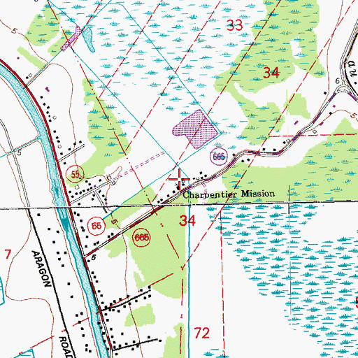 Topographic Map of Carpentier Mission, LA