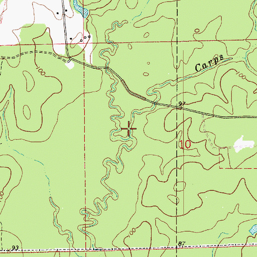 Topographic Map of Carps Bayou, LA
