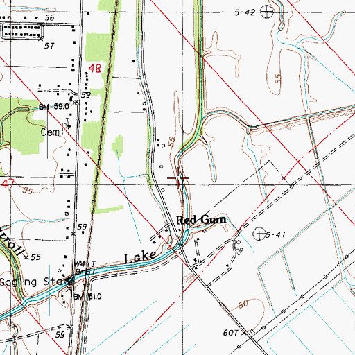 Topographic Map of Carroll Lake, LA