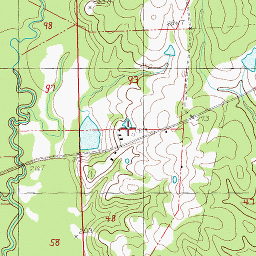 Topographic Map of Carruth Cemetery, LA