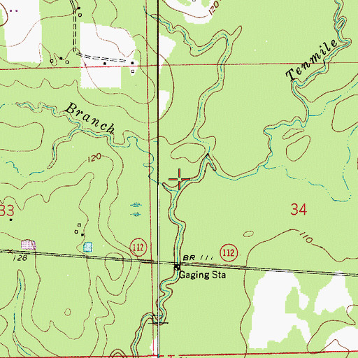 Topographic Map of Carter Branch, LA