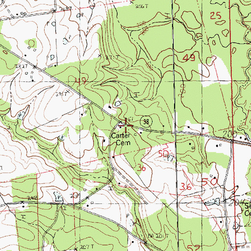 Topographic Map of Carter Cemetery, LA