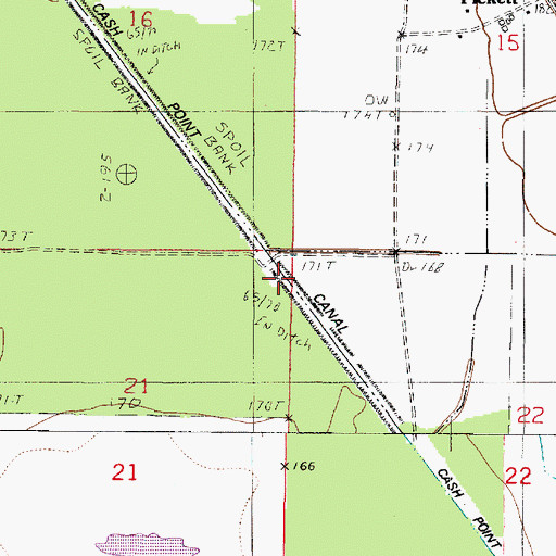 Topographic Map of Cash Point Canal, LA