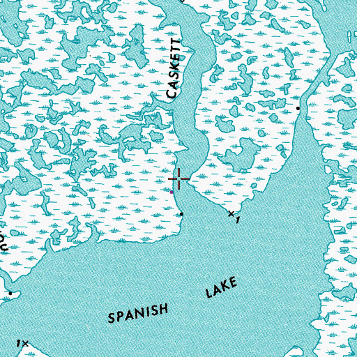 Topographic Map of Caskett Bayou, LA