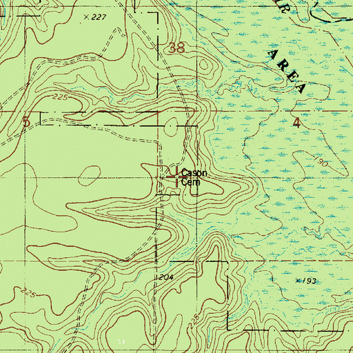 Topographic Map of Cason Cemetery, LA