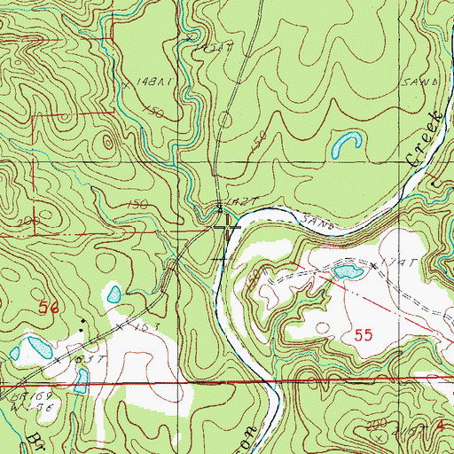 Topographic Map of Cason Creek, LA