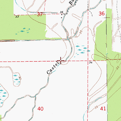 Topographic Map of Castel Bayou, LA