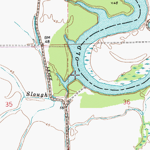 Topographic Map of Castoff Slough, LA
