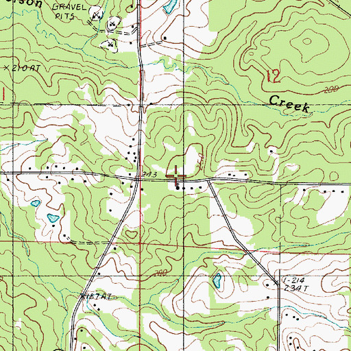 Topographic Map of Castor Church, LA