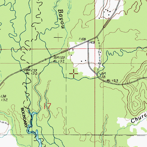 Topographic Map of Castor Creek, LA
