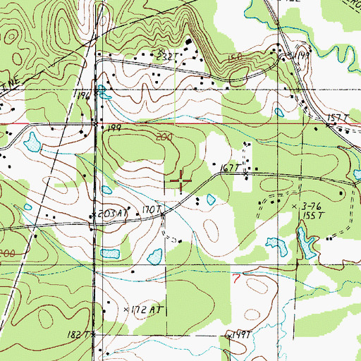 Topographic Map of Castor Spring Church, LA