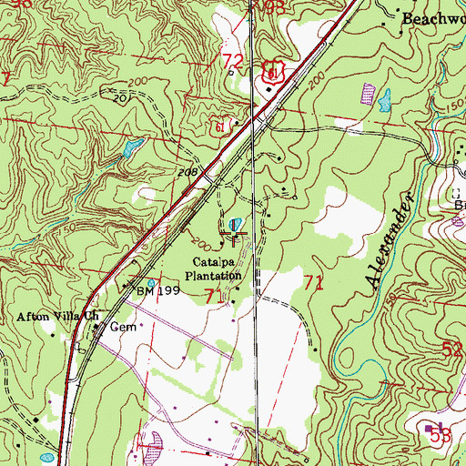 Topographic Map of Catalpa Plantation, LA