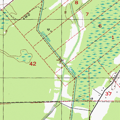 Topographic Map of Catfish Canal, LA