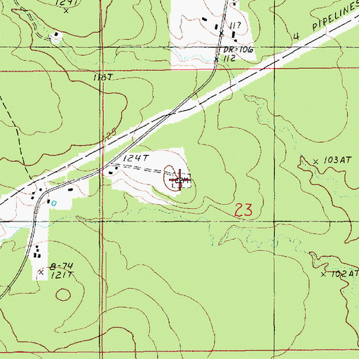 Topographic Map of Causey Cemetery, LA