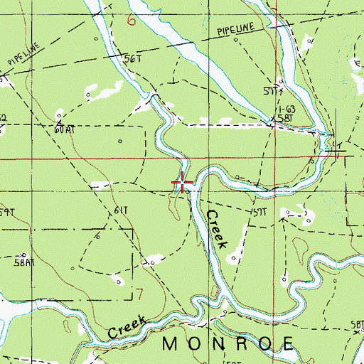 Topographic Map of Cecil Creek, LA