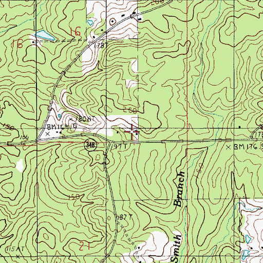 Topographic Map of Center Branch Church, LA