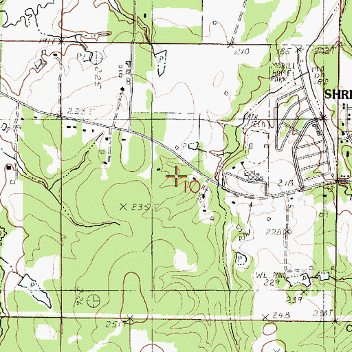 Topographic Map of Center Pine School, LA
