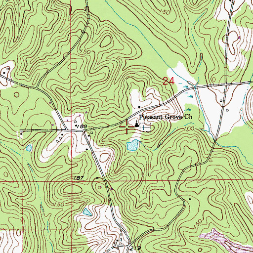 Topographic Map of Center School, LA