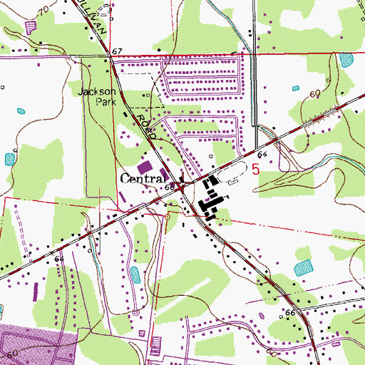 Topographic Map of Central, LA
