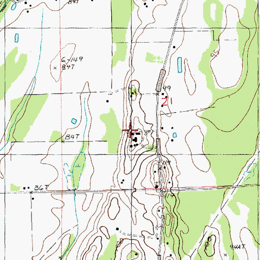 Topographic Map of Central High School, LA