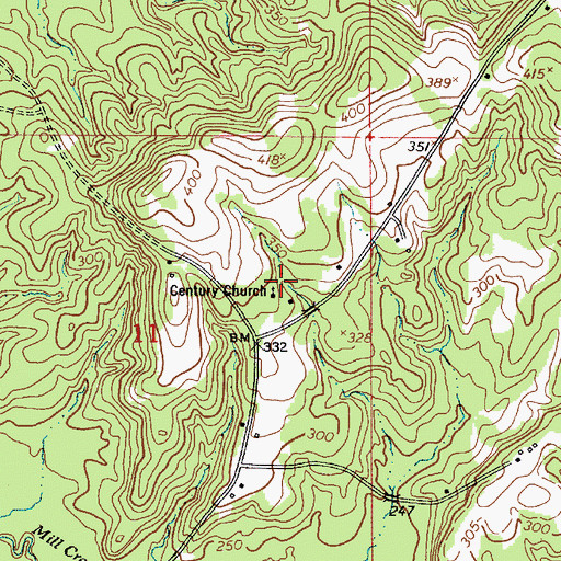 Topographic Map of Century Church, LA